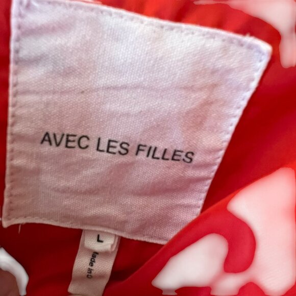 Avec Les Filles Hooded Puffer Coat Jacket Orange Size Large - Picture 8 of 11